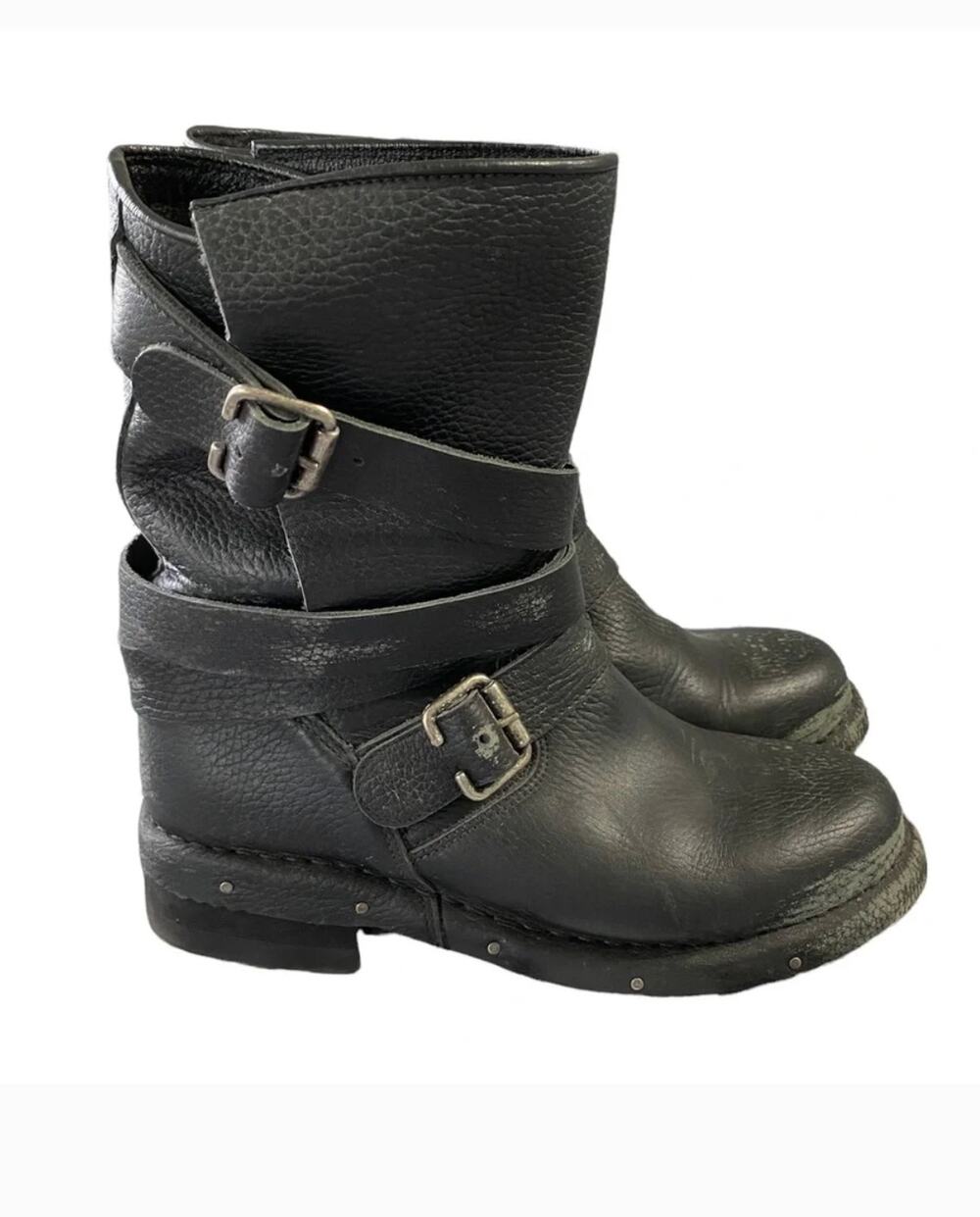 Chinese Laundry Easy Peasy Moto Boots 5 NWT Black Leather Ankle Booties Mid Calf